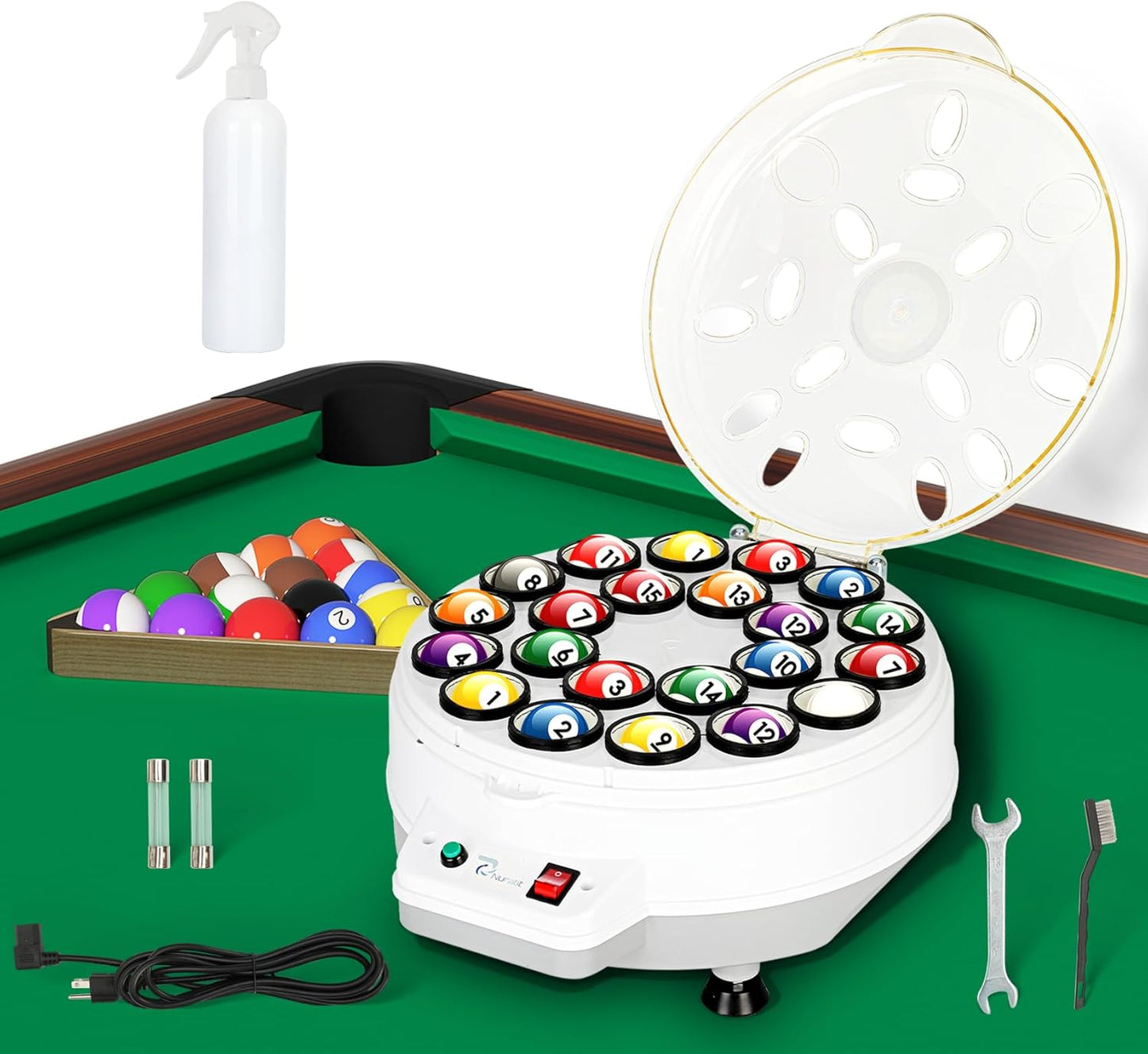 ✨🎱Upgraded Billiard Ball Cleaner and Polisher, Billiard Ball Cleaner, Pool Ball Cleaner for 16 Billiard and Snooker