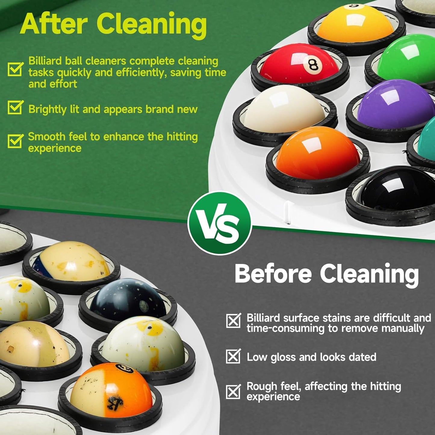 ✨🎱Upgraded Billiard Ball Cleaner and Polisher, Billiard Ball Cleaner, Pool Ball Cleaner for 16 Billiard and Snooker