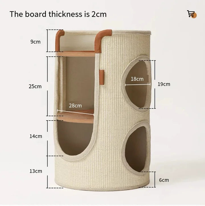 🐾Sisal Bucket Cat Scratching Board, 2-in-1 Cat Climbing Frame And Cat Bed