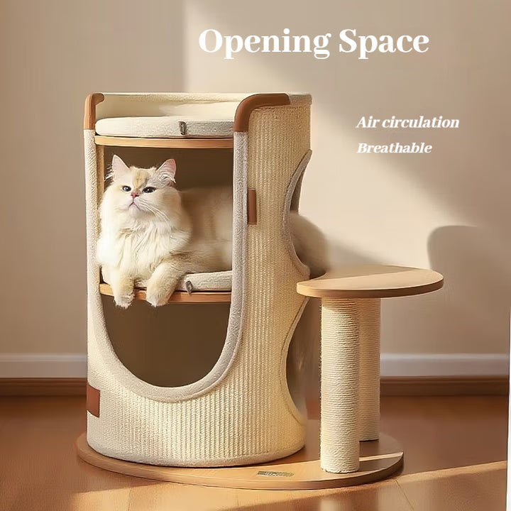 🐾Sisal Bucket Cat Scratching Board, 2-in-1 Cat Climbing Frame And Cat Bed