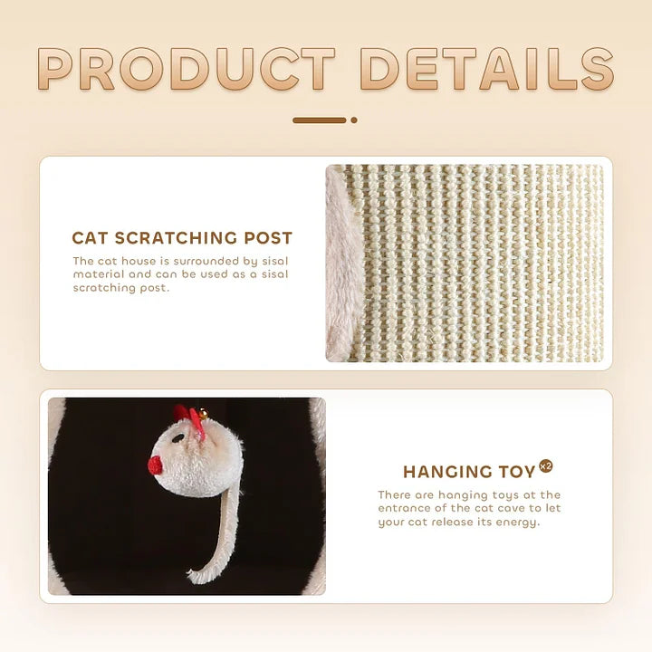 🐾Sisal Bucket Cat Scratching Board, 2-in-1 Cat Climbing Frame And Cat Bed