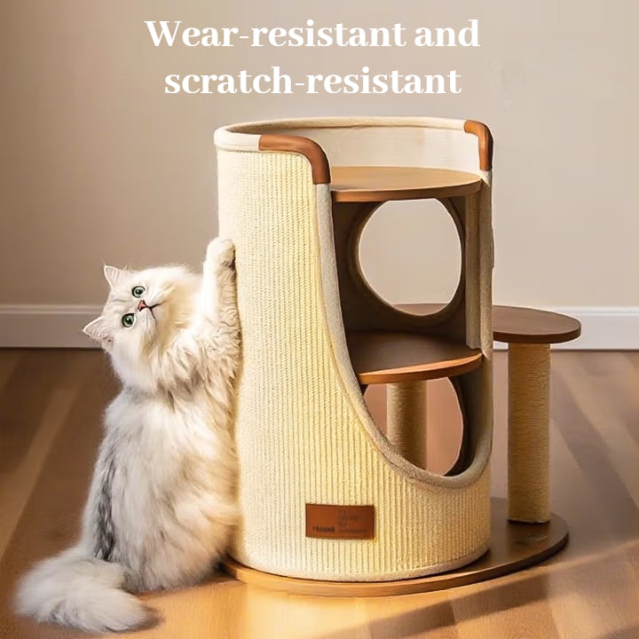 🐾Sisal Bucket Cat Scratching Board, 2-in-1 Cat Climbing Frame And Cat Bed