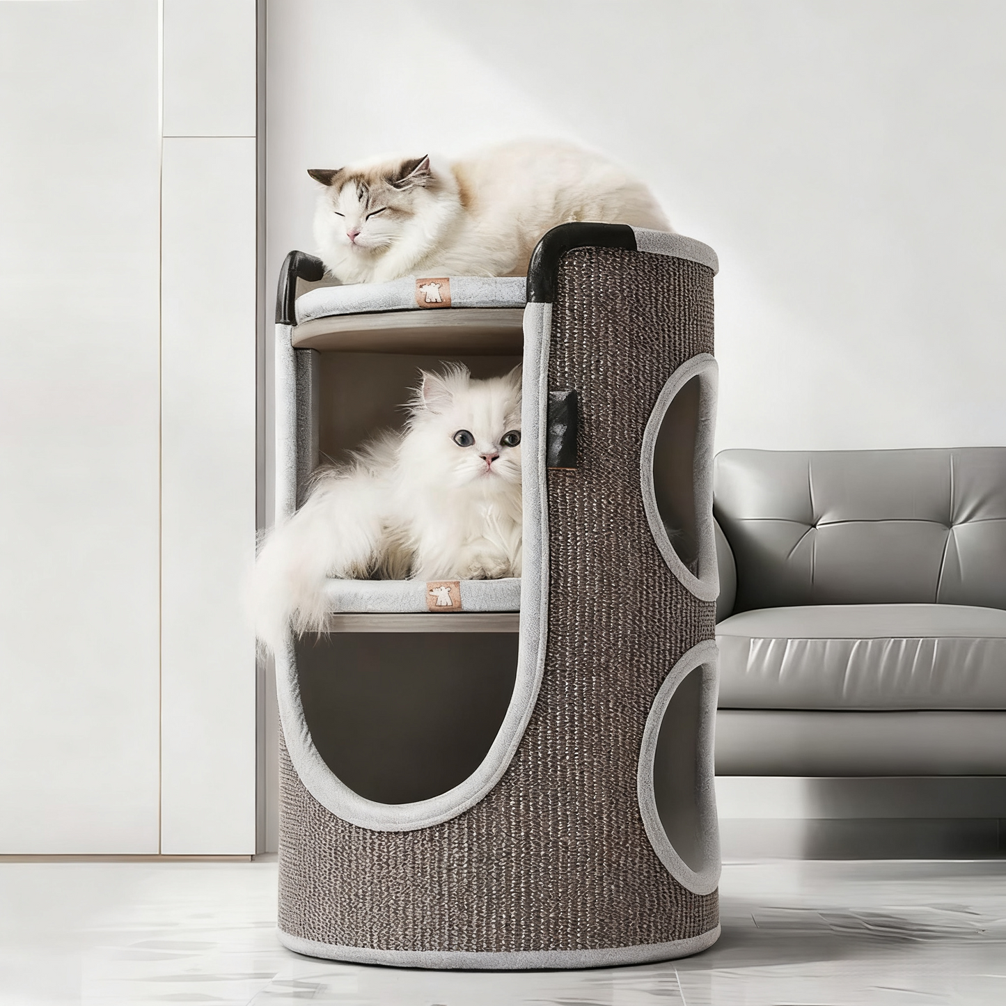 🐾Sisal Bucket Cat Scratching Board, 2-in-1 Cat Climbing Frame And Cat Bed
