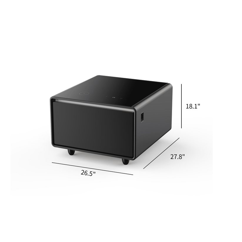 🌠Modern Smart Coffee Table with Built in Fridge, Outlet Protection,Wireless Charging, Mechanical Temperature Control, Power Socket, USB Interface and Ice Water Interface